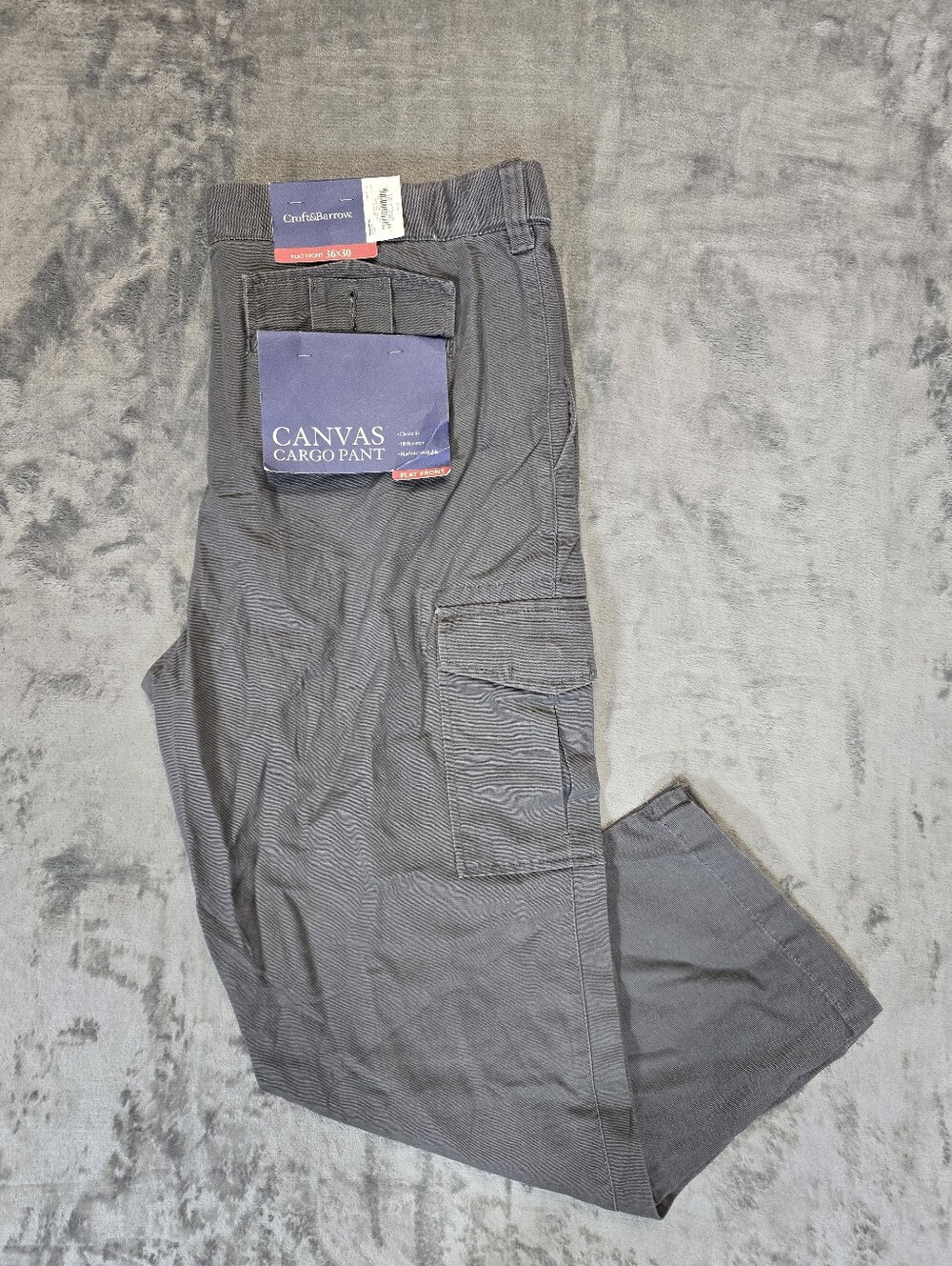 Croft & Barrow Woman's Cargo Pants Size 36x30 New NWT Gray